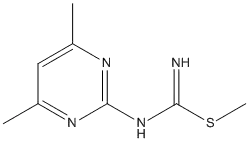 Molecular Structure of 144120-78-5 (Carbamimidothioic acid, (4,6-dimethyl-2-pyrimidinyl)-, methyl ester)